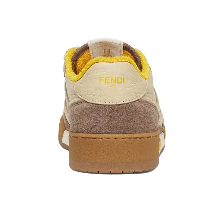 FENDI Match Low Top Suede 'Yellow Beige'-3