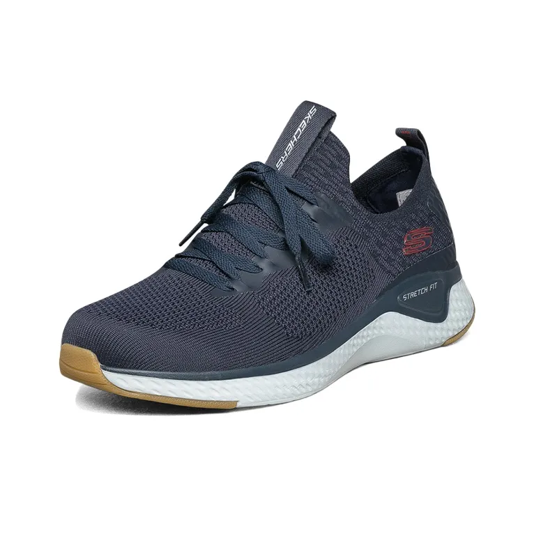 Skechers Solar Fuse Cushioning Anti-Slip Wear-Resistant Breathability Low-Top Casual Running Shoes Men's Blue Red-2