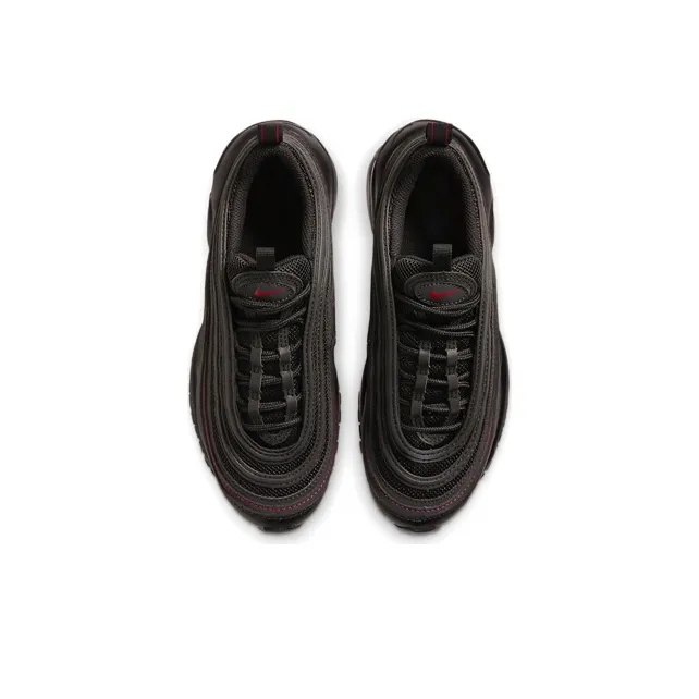 Nike Air Max 97 Cushioning Anti Slip And Wear Resistant Coverage Low Top Running Shoes GS Black Red-3