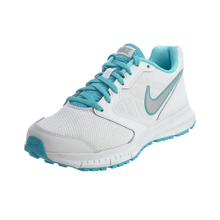 Nike Downshifter 6 White Metallic Silver Gamma Blue Women's-1