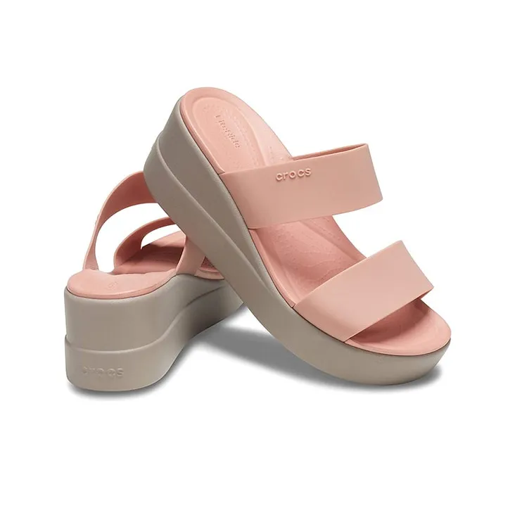Crocs Brooklyn Lightweight Pale Pink Sandals Women's-3
