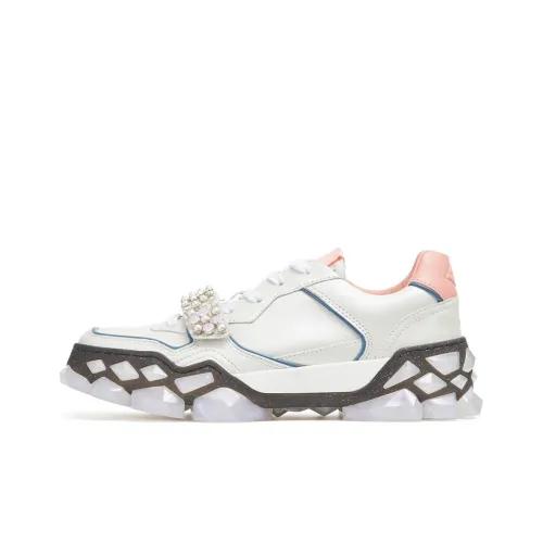Jimmy Choo Diamond Casual Shoes Women's Low-Top Ivory White