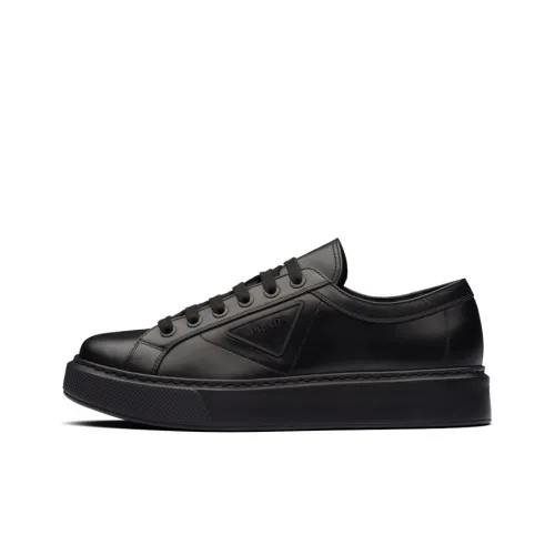 PRADA Soft Calf Leather Sneakers Black