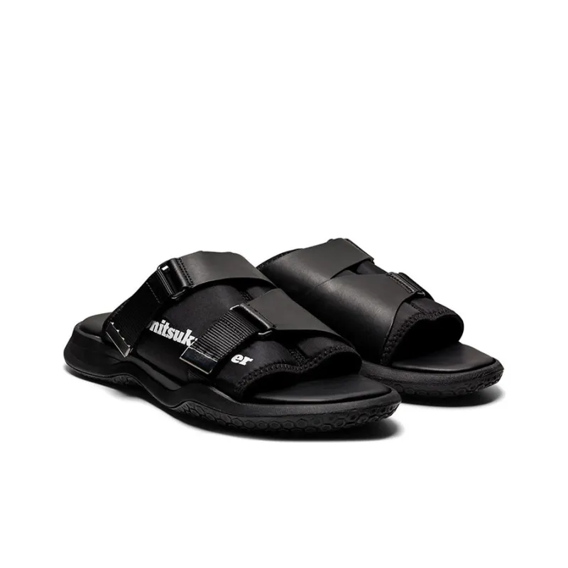Onitsuka Tiger Ohbori Slider Stylish Sports Black Sandals-2
