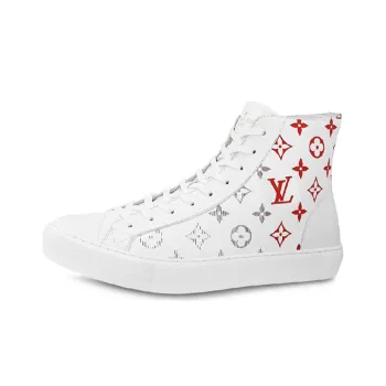 LOUIS VUITTON Tattoo Monogram Ankle Sneakers 'White Red Grey'