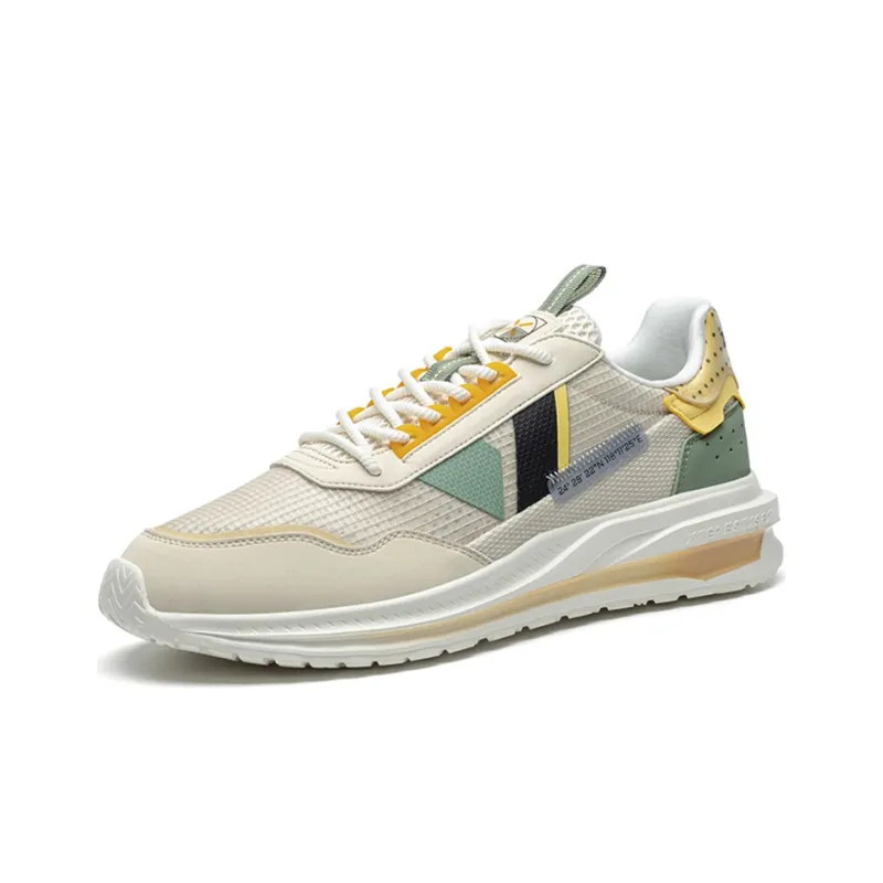 XTEP Shock Absorbers With Slip Resistant And Abrasion Resistant Properties Low Top Casual Shoes Men's White Green-1