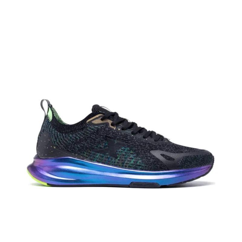 XTEP Leap Technology Abrasion Resistant Low Top Running Shoes Men's Black Gold-1