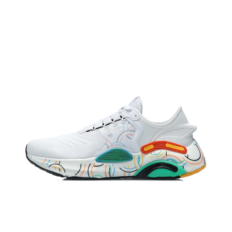 LiNing Arashi Plus Cushioning Anti-Slip And Wear-Resistant Low-Top Running Shoes Unisex White Red Green-0