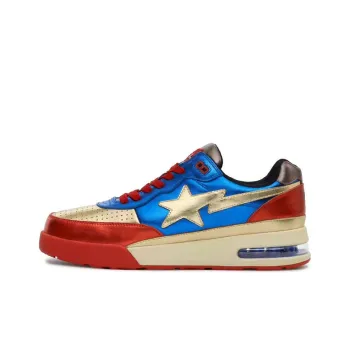 A BATHING APE ROAD STA 'Classic Reborn' Stylish Skateboarding Shoes Women's Red Blue Gold