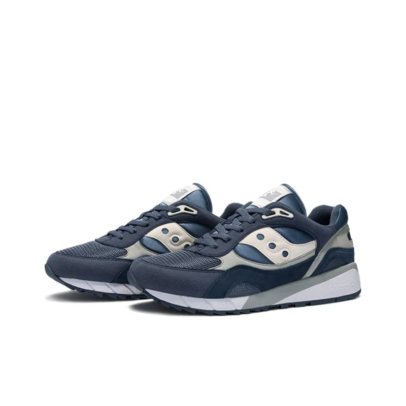 Saucony Shadow 6000 Cushioning Anti Slip Wear Resistant Breathability Low Top Running Shoes Men's Gray Blue-2