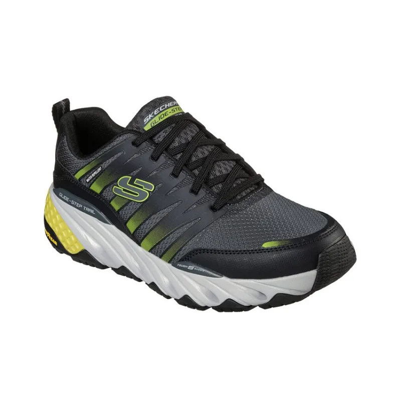 Skechers ARCH FIT GLIDE-STEP TRAIL Cushioning Anti-Slip And Wear-Resistant Low-Top Running Shoes Men's Black Yellow-2