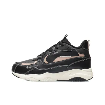 LiNing Cushioning Warm Mid Top Running Shoes Men's Black Apricot