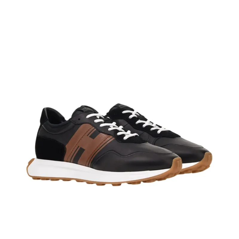 HOGAN H601 Abrasion Resistant Low Top Casual Shoes Men's Black-1
