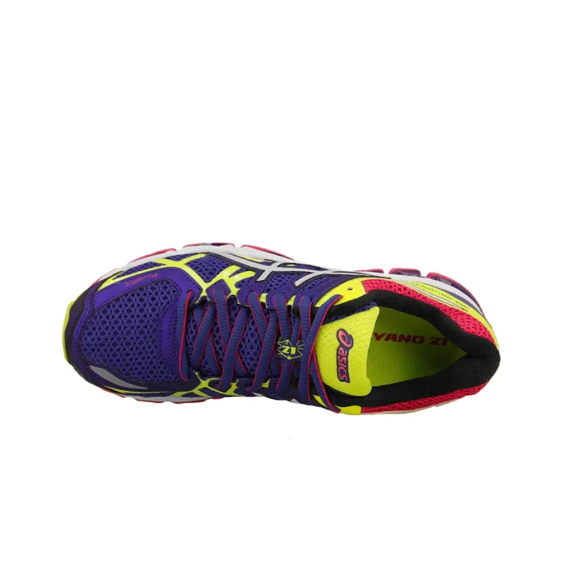 Asics Gel-Kayano 21 Wear-Resistant Low-Top Running Shoes Women's Purple Yellow-3