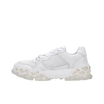 Jimmy Choo Diamond Low Top Sports Casual Shoes Women's White