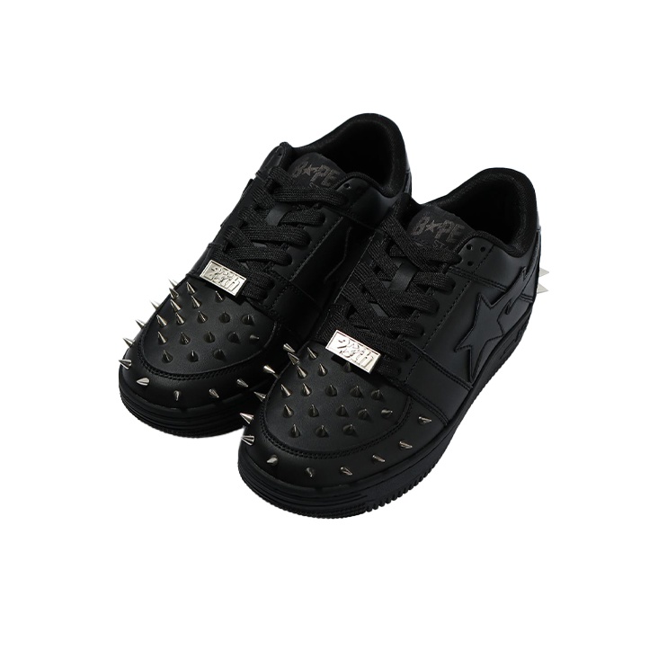 BAPE a BATHING APE Bape Sta Low Black Gold Studded - POIZON
