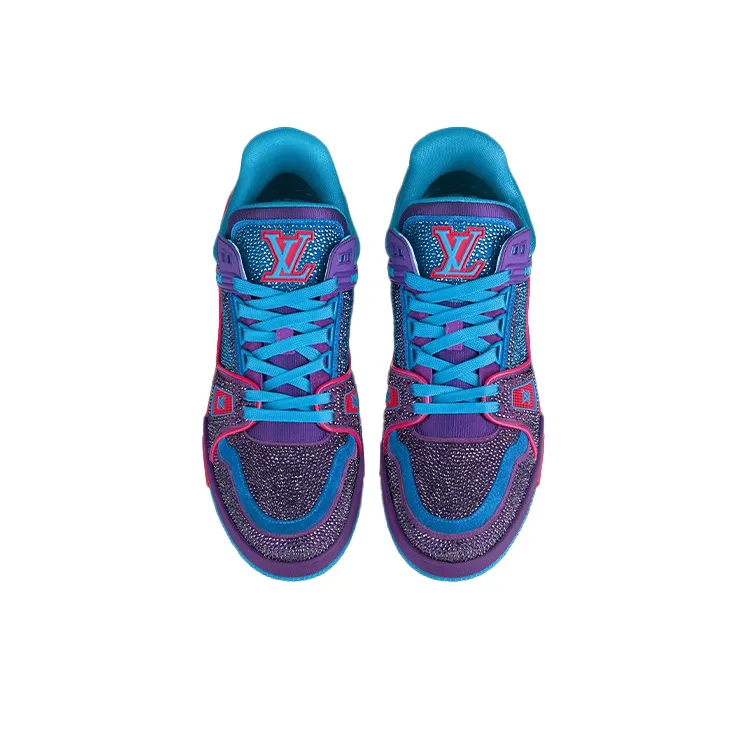 LOUIS VUITTON Trainers 'Blue Purple With Crystals'-3