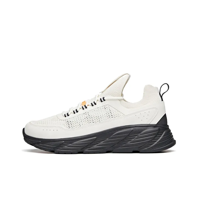 Anta Cushioning Height Increasing Rebound Low Top Running Shoes Men's White Gray-0