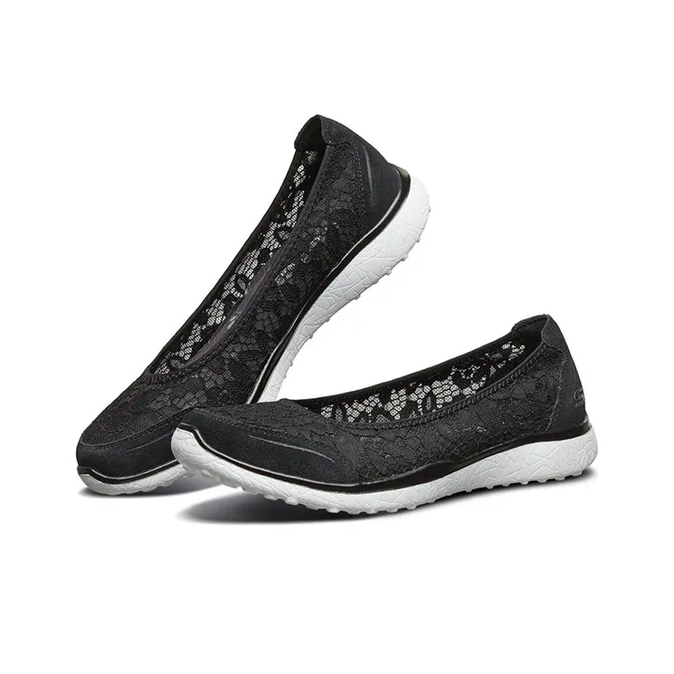 Skechers Microbuest Cushioning Anti-Slip And Wear-Resistant Low-Top Casual Shoes Women's Black-2