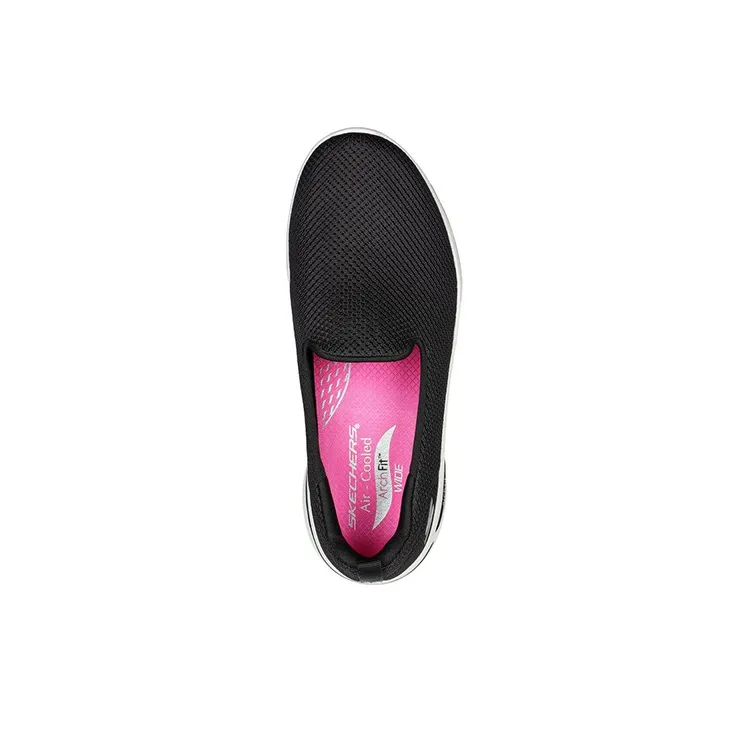 Skechers Go Walk Arch Fit Rateful Cushioning Anti-Slip And Wear-Resistant Low-Top Casual Shoes Women's Black Pink-3