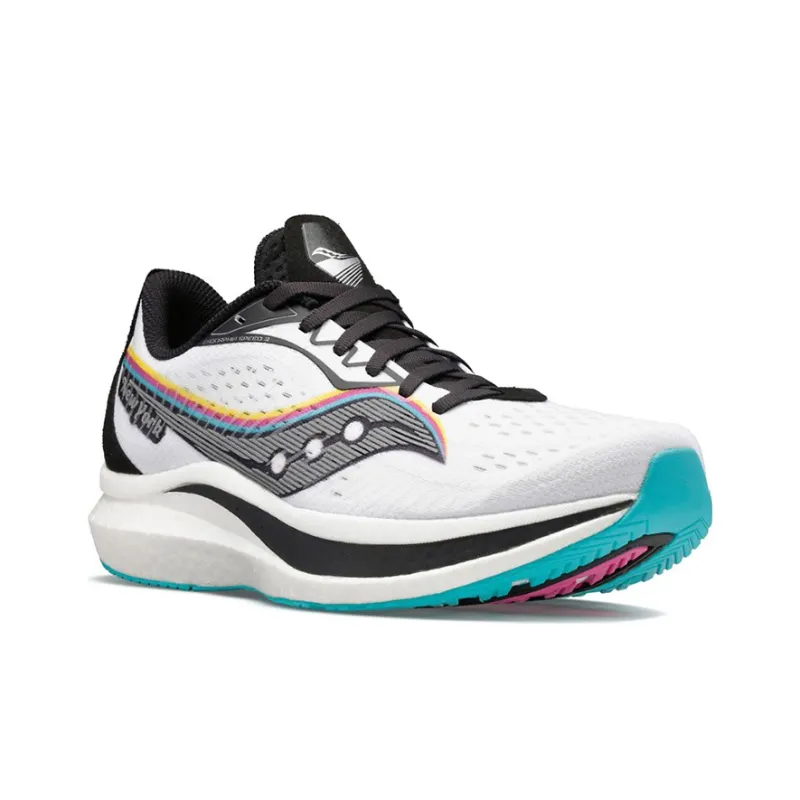 Saucony Endorphin Speed 2 Speed 2 Low-Top Running Shoes Men's White Black Blue Standard M-2