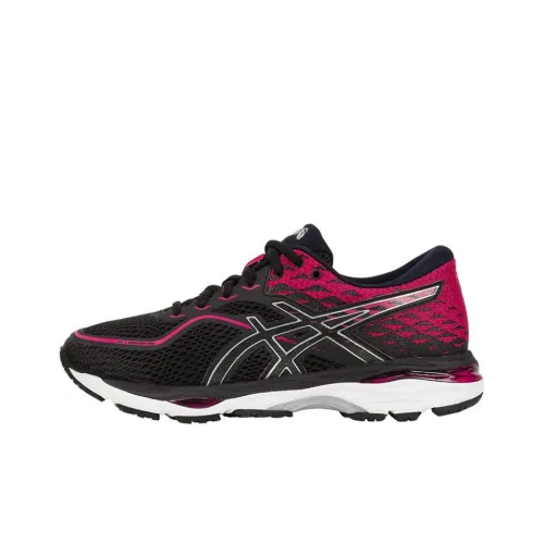 Asics Gel-Cumulus Durable Breathable Low-Top Running Shoes Women's Black Rose Red