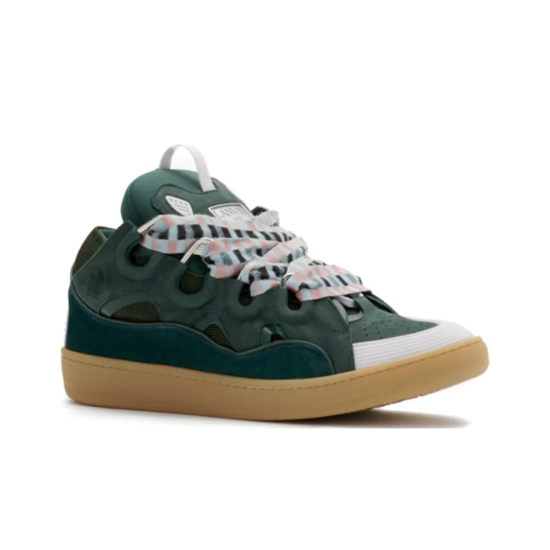 Lanvin Curb Sneakers White Green-2
