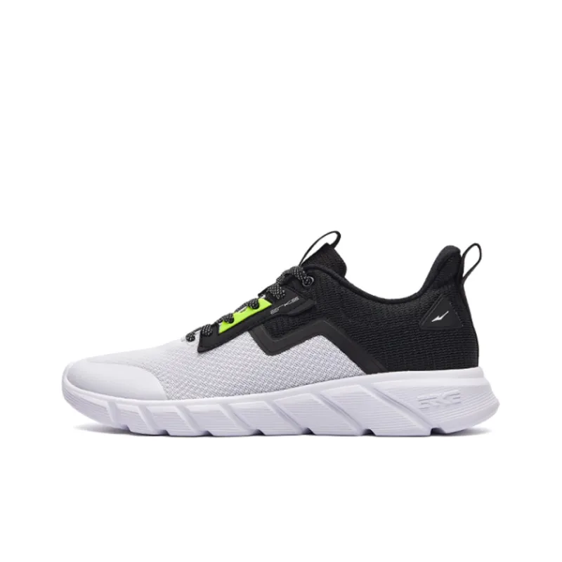 Erke Anti Slip And Wear Resistant Breathable Low Top Casual Shoes Men's White Black-0