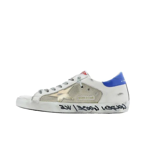 Golden Goose Super-Star White Blue Gold Red Handwritten