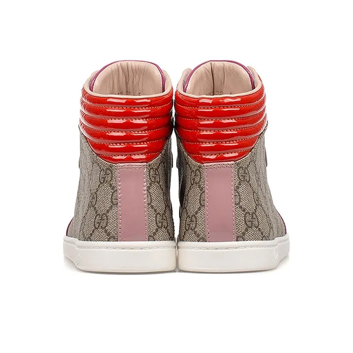 GUCCI High Top Skateboard Shoes Women's Brown-3