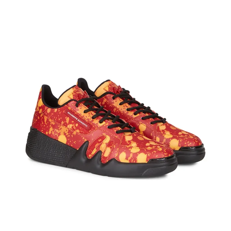 Giuseppe Zanotti/GZ Talon Cushioned Slip-Resistant Lightweight Height Increasing Low-Top Casual Shoes Men's Red-1