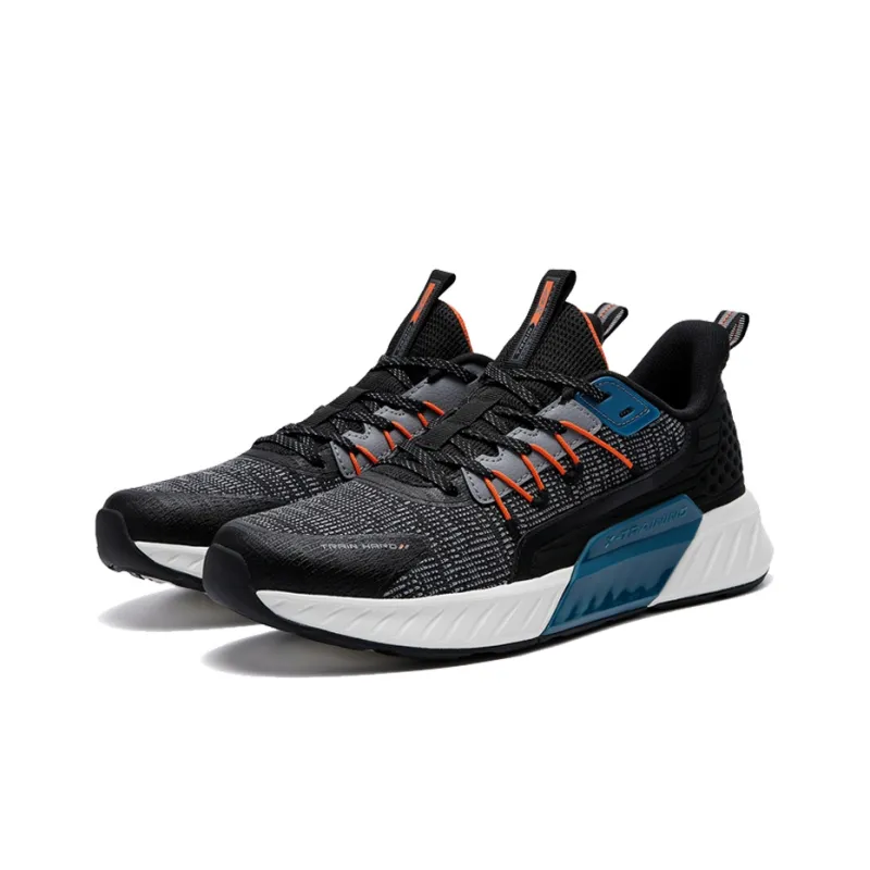 XTEP Running Shoes Men Low Top Black/Smoke Gray/Duck Teal-1
