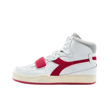 Diadora MI BASKET USED Stylish Skateboarding Shoes Unisex White Red