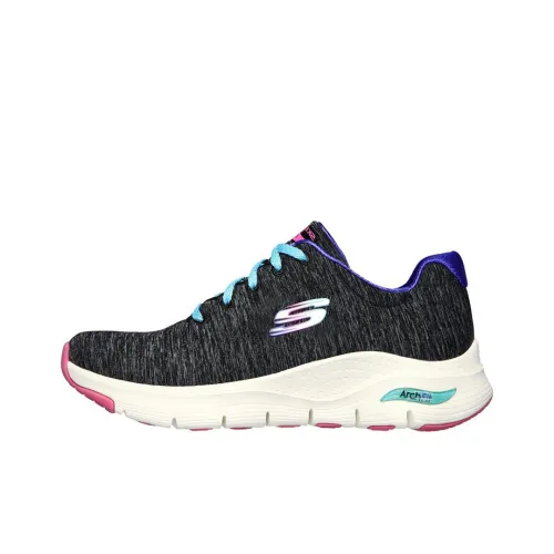 Skechers Arch Fit Running Shoes Women's Low-Top Black Gray/White