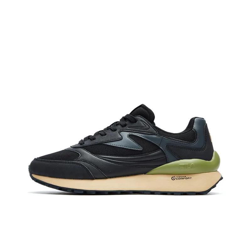FILA Heritage FHT Cushioned Slip Resistant Coverage Low Top Running Shoes Men's Black Gray-0