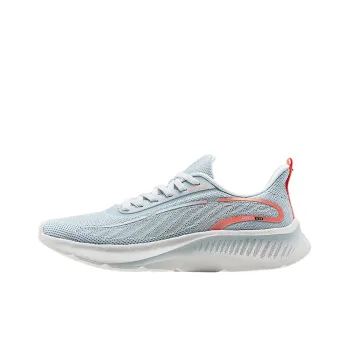 Erke Qitan Lite Cushioned Slip Resistant Abrasion Resistant Breathable Low Top Running Shoes Women's Gray Blue
