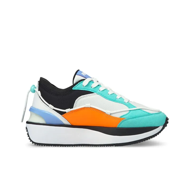 PUMA Cruise Rider Trainer Lace Low-Top Running Shoes Women's White Blue Yellow-1