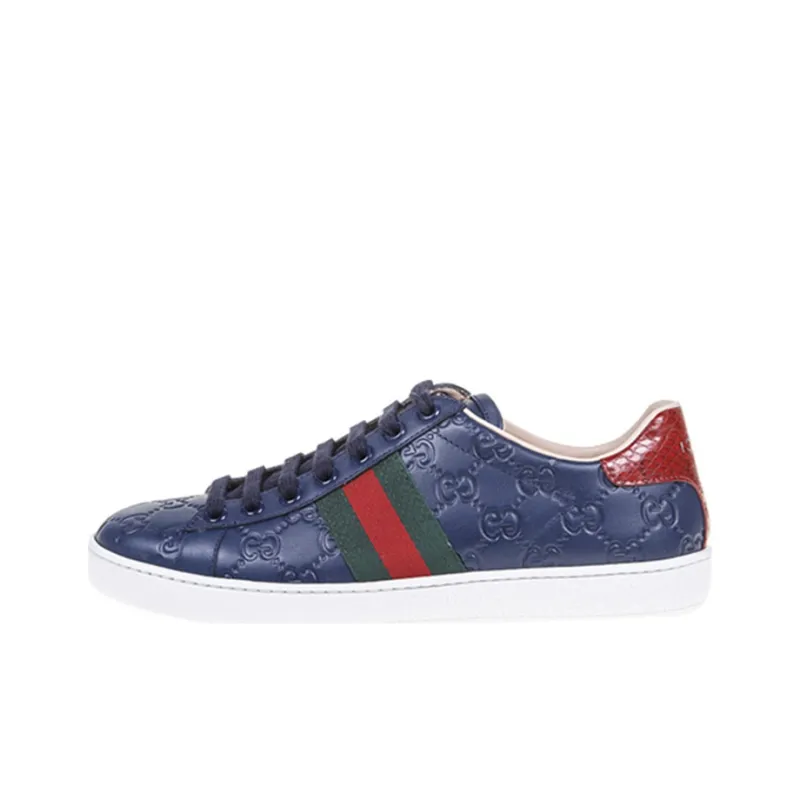 GUCCI Ace Skateboard Shoes Women's Low-Top Blue-0
