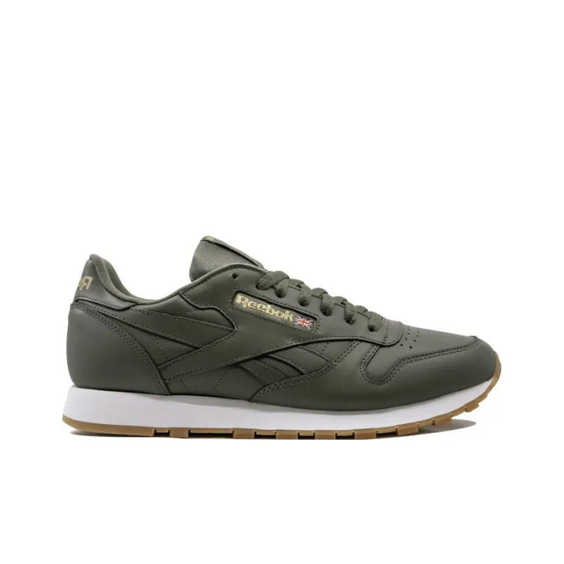 Reebok Classic Leather Running Shoes Men Low-Top Army Green-1