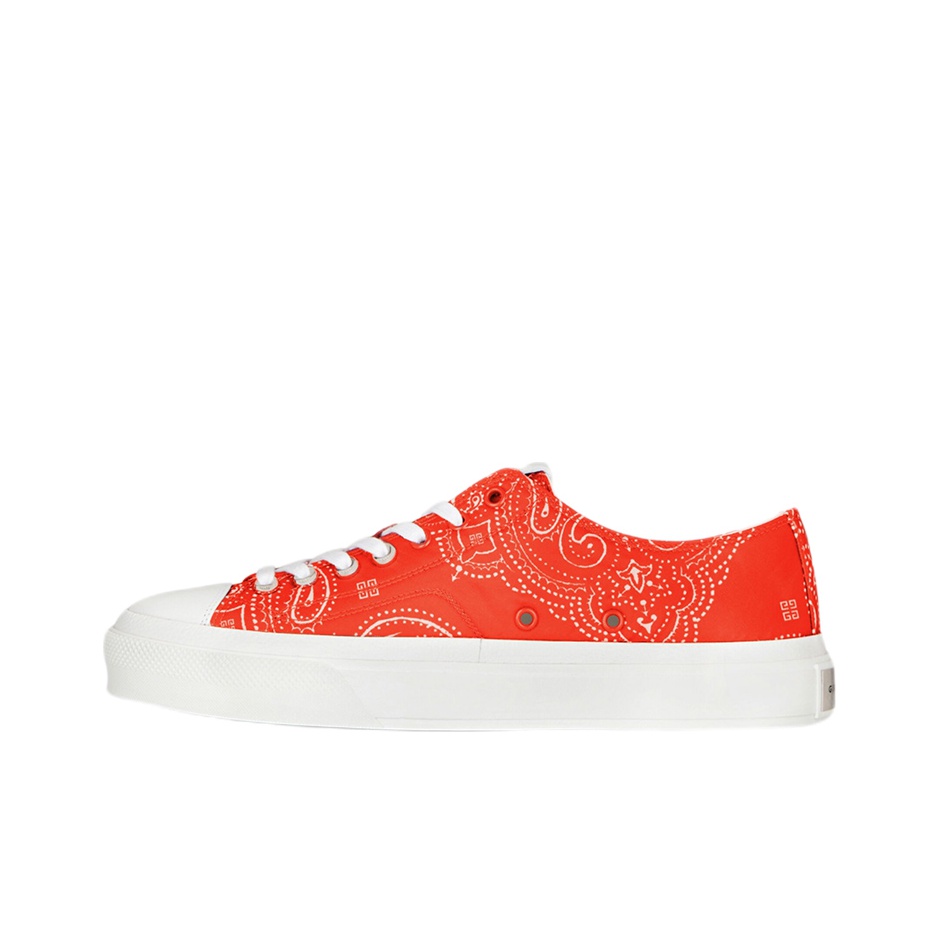 Givenchy City Canvas Shoes Men Low Top Red