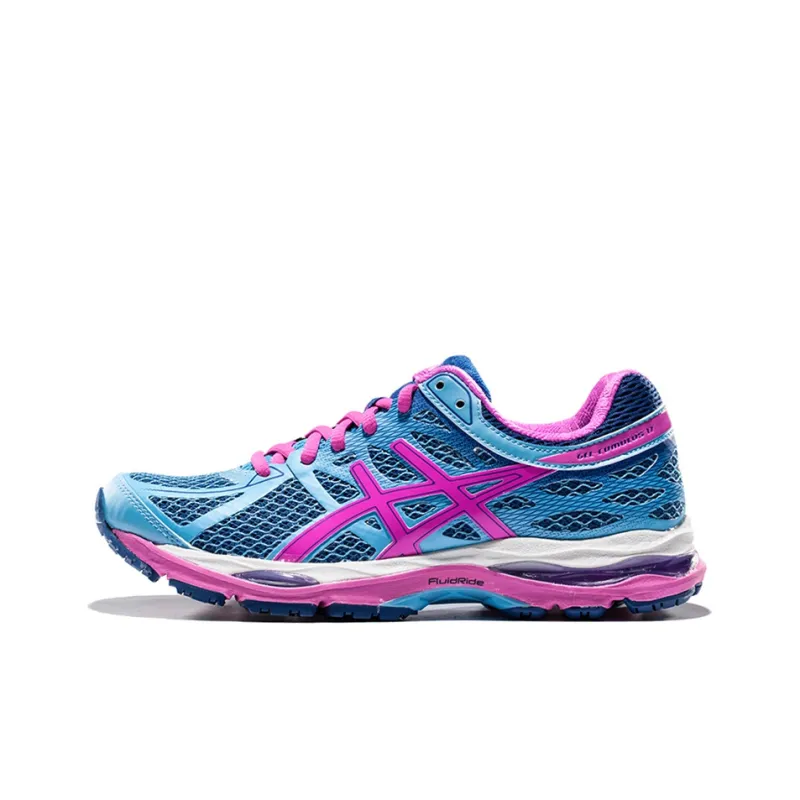 Asics Gel-Cumulus 17 Wear-Resistant Low-Top Running Shoes Women's Blue Pink-0