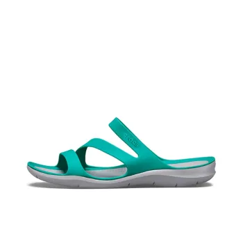 Crocs Swiftwater Slide Slippers Women's Lake Blue/White
