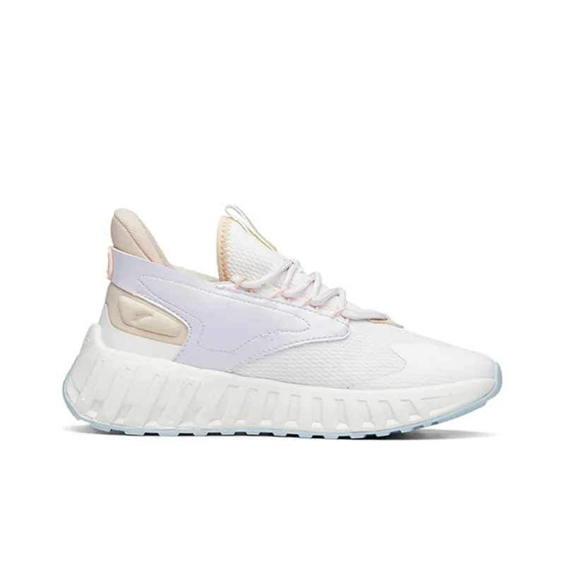 Anta Cushioning Anti Slip And Wear Resistant Low Top Casual Shoes Women's White Purple-1
