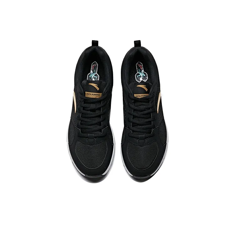 ANTA Running Shoes Men Low Top Black/Gold Belongs To Gold/White-2