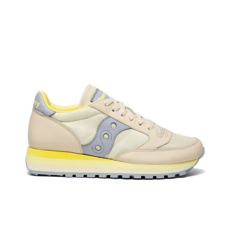 Saucony Jazz Triple Blossom Low-Top Running Shoes Women's White Blue Yellow Standard M-1
