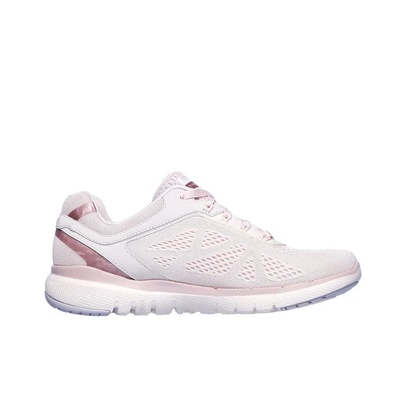 Skechers Flex Appeal 3.0 Lightweight Low-Top Running Shoes Women's White Pink-1