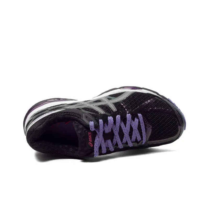 Asics Gel-Cumulus 17 Lite-Show Wear-Resistant Low-Top Running Shoes Women's Black Purple Silver-3