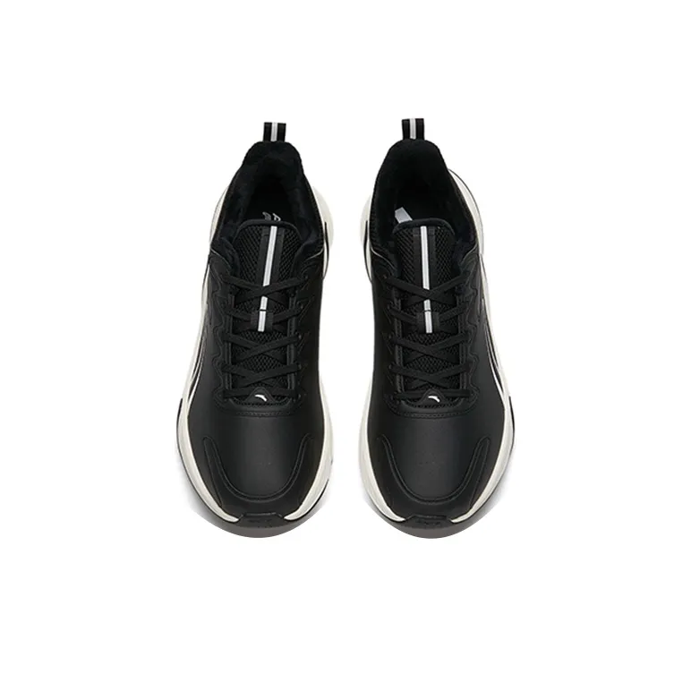 Anta Running Collection Anti Slip And Wear Resistant Warm Low Top Running Shoes Men's Black White-2