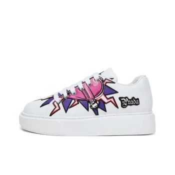 PRADA Graphic Heart Platform Sneakers 'White Multi Color' Women's