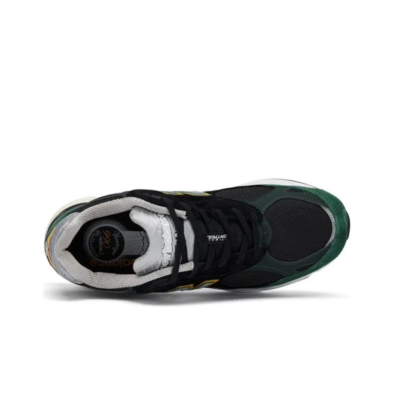 New Balance 990v3 MiUSA Black Green Yellow-2